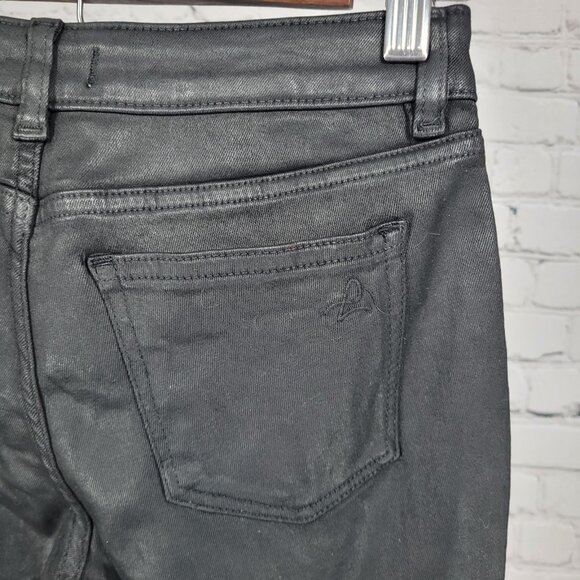 DL1961 Black Coated Chloe Skinny High Rise DL Ultimate Skinny Pants 14 (24x28) - Picture 13 of 15